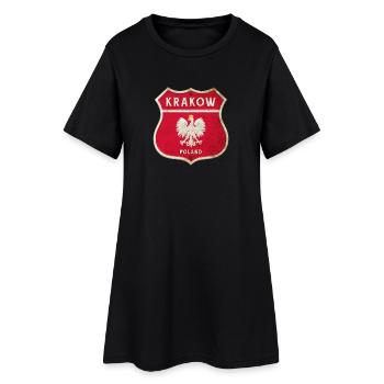 Krakow Poland Coat of Arms Flags Design - Women’s T-Shirt Dress - black - Front
