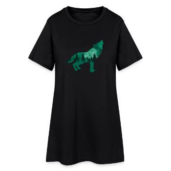 Changement climatique Protection de l’environnement Wolf Durable - Robe T-shirt Femme - noir - Devant
