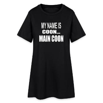 Chat Maine Coon - My name is coon (blanc) - Robe T-shirt Femme - noir - Devant