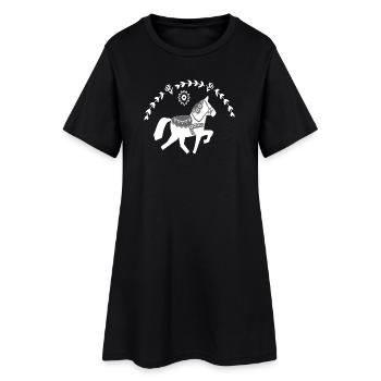 Islandpferd Dalapferd Tölt Schwedenstyle - Frauen T-Shirt-Kleid - Schwarz - Vorne