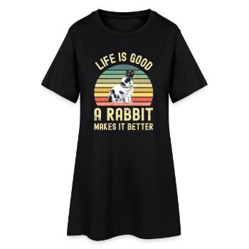 Lapin Lapin - Robe T-shirt Femme - noir - Devant