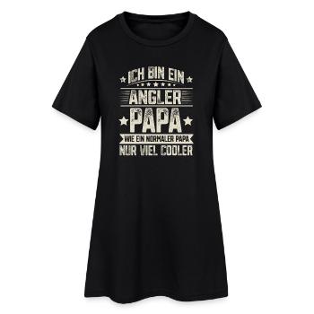 Papa Angler Vater Vatertag - Frauen T-Shirt-Kleid - Schwarz - Vorne