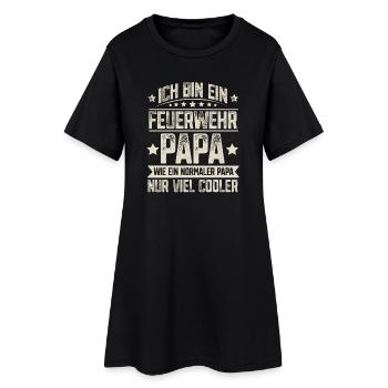 Papa Feuerwehr Vater Vatertag - Frauen T-Shirt-Kleid - Schwarz - Vorne