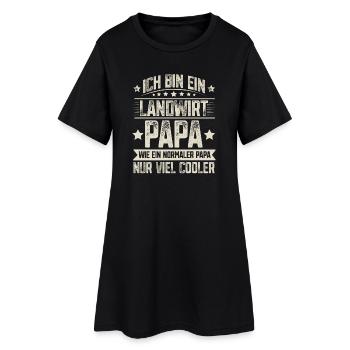 Papa Landwirt Vater Vatertag - Frauen T-Shirt-Kleid - Schwarz - Vorne