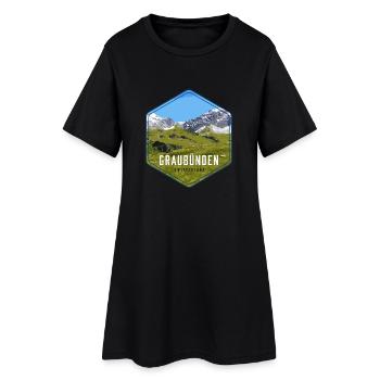 Graubünden Alpine Panorama - Women’s T-Shirt Dress - black - Front