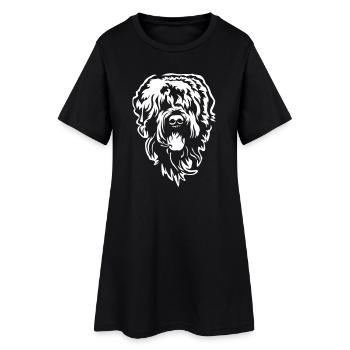 Tête de terrier russe « Black Edition » - Robe T-shirt Femme - noir - Devant