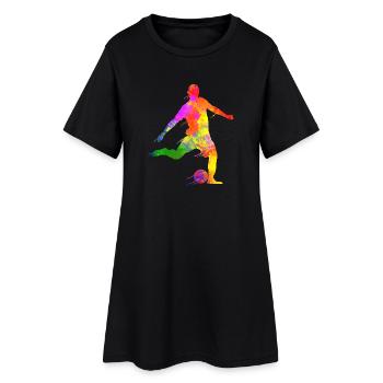 Paint Splashes Soccer Lover Joueur de football graphique - Robe T-shirt Femme - noir - Devant