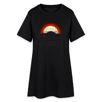 Sunset Ridge Ride Bike Silhouette - Women’s T-Shirt Dress - black - Front