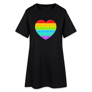 Pop It Popit Heart Arc-en-ciel coloré - Robe T-shirt Femme - noir - Devant