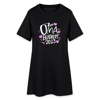 Oma 2023 - Werdende Oma - Frauen T-Shirt-Kleid - Schwarz - Vorne