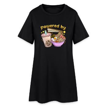 Bubble Tea Boba Ramen Kawaii - Frauen T-Shirt-Kleid - Schwarz - Vorne