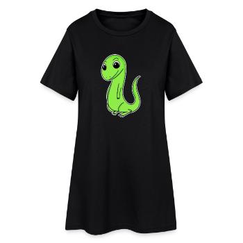 Lézard - Robe T-shirt Femme - noir - Devant