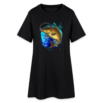 Chemise de pêche à la carpe Splash Art Pêcheur cadeau - Robe T-shirt Femme - noir - Devant