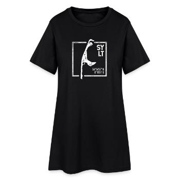 Sylt | Island silhouette stamp design - Women’s T-Shirt Dress - black - Front