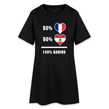 The France and Lebanon genius - Women’s T-Shirt Dress - black - Front