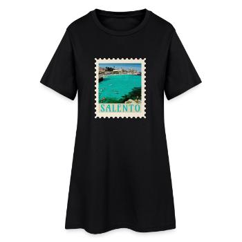 Salento Türkisstrand Retro-Poster - Frauen T-Shirt-Kleid - Schwarz - Vorne