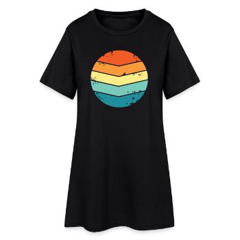 Retro Symbol Circle Circle Symbols Vintage Icon - Women’s T-Shirt Dress - black - Front