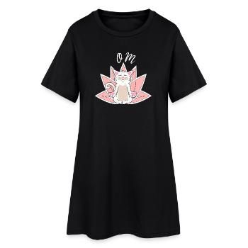 Yoga Chat Méditation Chat Blanc Chat Cadeau - Robe T-shirt Femme - noir - Devant