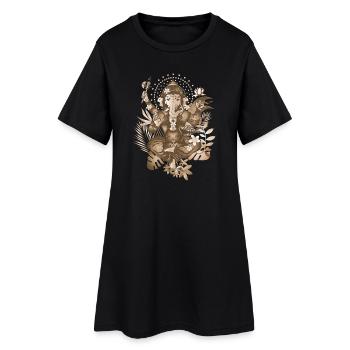 Ganesha un dieu à tête d’éléphant de style sépia - Robe T-shirt Femme - noir - Devant