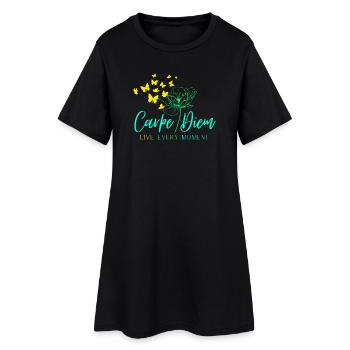 Carpe Diem LIVE EVERY MOMENT - Women’s T-Shirt Dress - black - Front