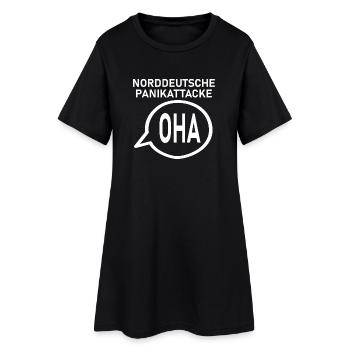 NORDDEUTSCHE PANIKATTACKE - Frauen T-Shirt-Kleid - Schwarz - Vorne