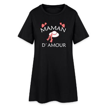 Chapeau d'Amour Maman - Robe T-shirt Femme - noir - Devant