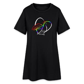 Colombe de la paix aux couleurs de l’arc-en-ciel - Robe T-shirt Femme - noir - Devant