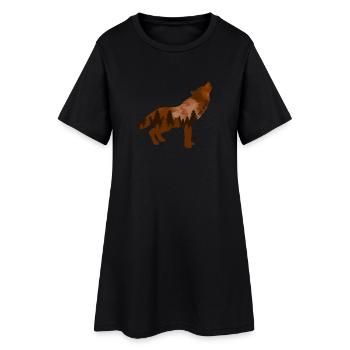 Changement climatique Protection de l’environnement Wolf Durable - Robe T-shirt Femme - noir - Devant