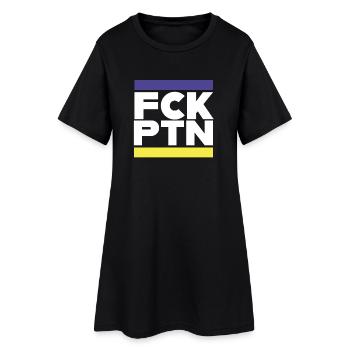 FCK PTN Frieden für Ukraine & Europa - Frauen T-Shirt-Kleid - Schwarz - Vorne