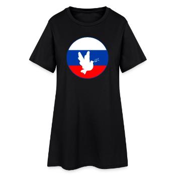 Russland Fahne Taube - Frauen T-Shirt-Kleid - Schwarz - Vorne