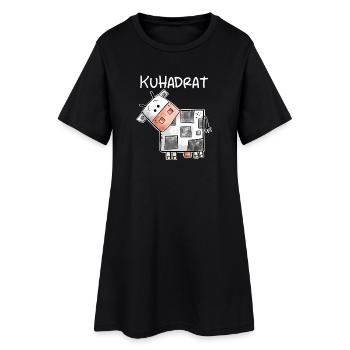 Kuhdrat Kuh I Kuh Wortspiel Quadrat Viereck - Frauen T-Shirt-Kleid - Schwarz - Vorne