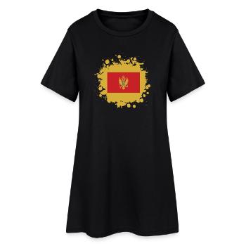 Montenegro Klecks Flaggen Design - Frauen T-Shirt-Kleid - Schwarz - Vorne