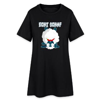 Echt Schaf Peperoni lustig Schäfer Bauernhof - Frauen T-Shirt-Kleid - Schwarz - Vorne