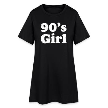 90er Mädchen Retro-Neon - Frauen T-Shirt-Kleid - Schwarz - Vorne