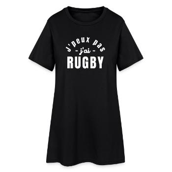 rugby, rugby sport, rugby humour - Robe T-shirt Femme - noir - Devant