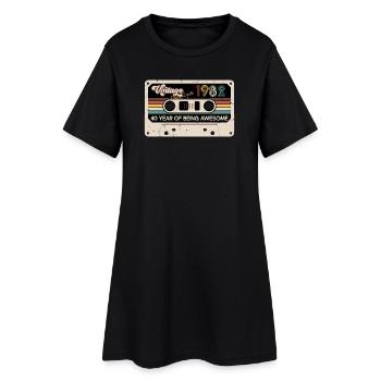 Cassette 1982 Vintage 40 Years - Women’s T-Shirt Dress - black - Front