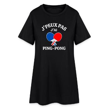 ping-pong, ping-pong sport, pongiste - Robe T-shirt Femme - noir - Devant