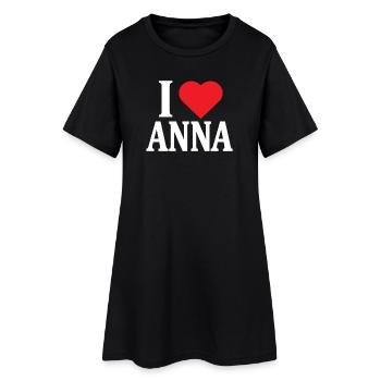 T-Shirt I love Anna T-Shirt Geschenkidee - Frauen T-Shirt-Kleid - Schwarz - Vorne