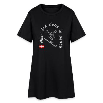 Skieur Fantaisie Inspirante - Robe T-shirt Femme - noir - Devant