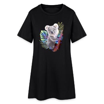 Koala - Robe T-shirt Femme - noir - Devant
