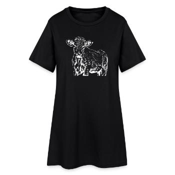 drôle vache cadeau fermier - Robe T-shirt Femme - noir - Devant