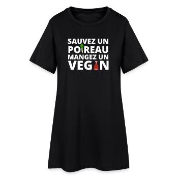 végan, végan humour, végétarien - Robe T-shirt Femme - noir - Devant