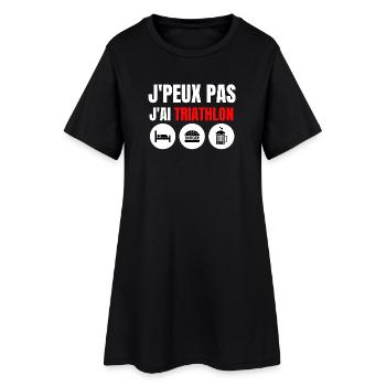 triathlon, triathlon sport, triathlon humour - Robe T-shirt Femme - noir - Devant