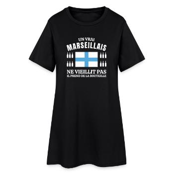 Marseille, Marseille humour, je suis Marseillais - Robe T-shirt Femme - noir - Devant