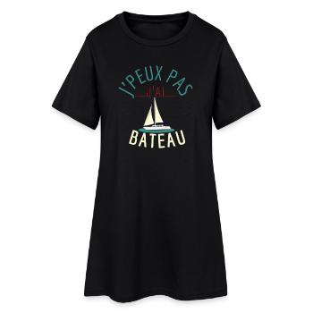 j'peux pas j'ai bateau - Robe T-shirt Femme - noir - Devant