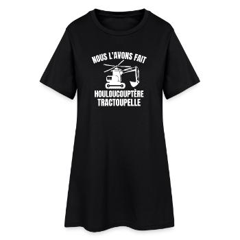 chantier, chef de chantier, chantier humour - Robe T-shirt Femme - noir - Devant