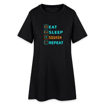 Mangez. Dormir. Squash. Répéter le design - Robe T-shirt Femme - noir - Devant