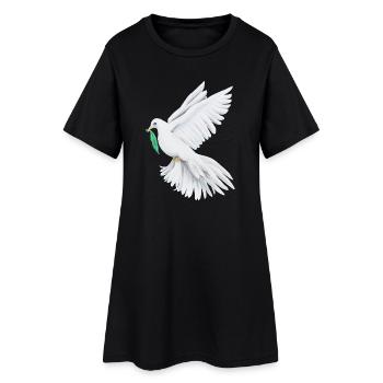 Friedenstaube Friedenssymbol - Sonja Ariel - Frauen T-Shirt-Kleid - Schwarz - Vorne