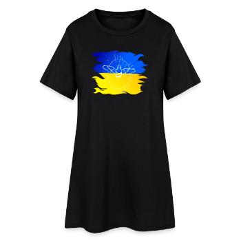 Drapeau de l’Ukraine avec colombe de la paix - Robe T-shirt Femme - noir - Devant