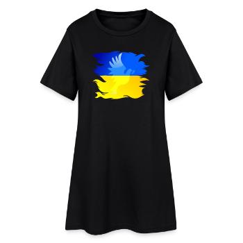 Drapeau de l’Ukraine avec colombe de la paix - Robe T-shirt Femme - noir - Devant